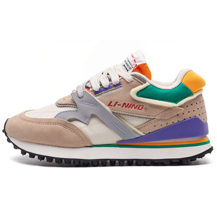 Li-Ning Li Ning 001 Original Aspiration Non slip Lightweight Low top Casual Shoes Men's Apricot White Green