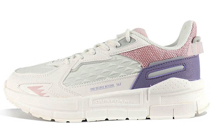 361° Lightweight, Wear resistant, And Non slip Low top Sports Casual Shoes Women's White Pink