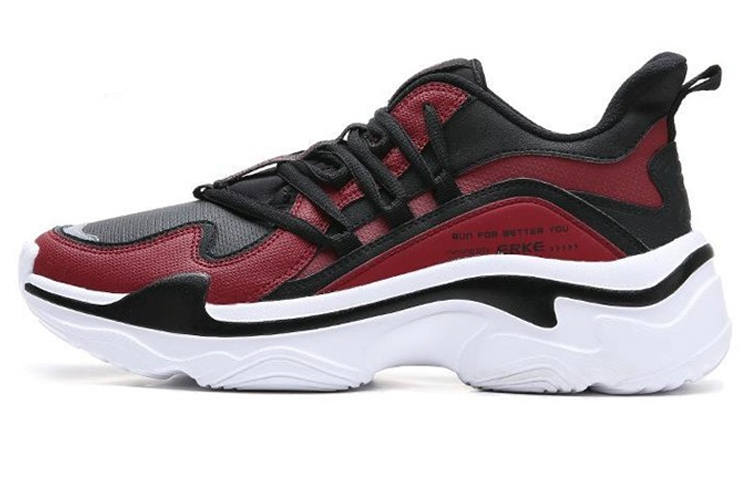 Erke Low top Casual Athletic Shoes Men's Red Black Patchwork