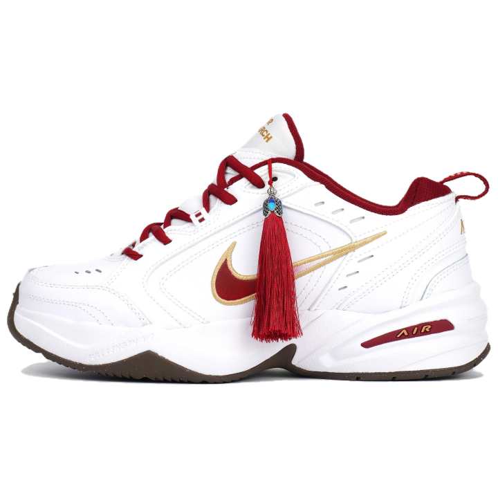 Nike Nike Air Monarch 4 Slip Resistant Abrasion Resistant Low top Casual Shoes Unisex White Red