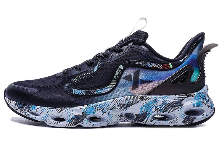 XTEP Textile, Synthetic Leather Abrasion Resistant Breathable Low top Sports Casual Shoes Men's Black Blue