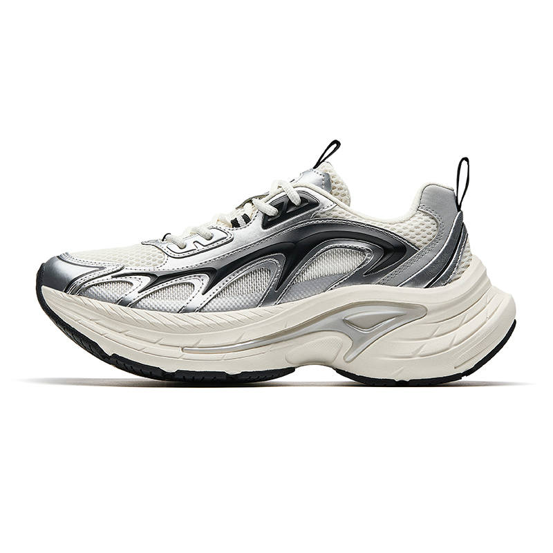 Anta Fuyao LT Slip Resistant, Abrasion Resistant, Height Increasing Low top Casual Shoes Men's White Silver Black