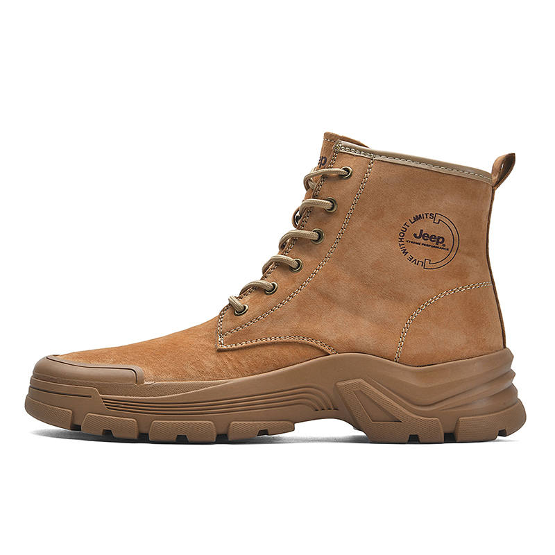 Jeep Jeep Short Combat Boots High Top Unisex Camel