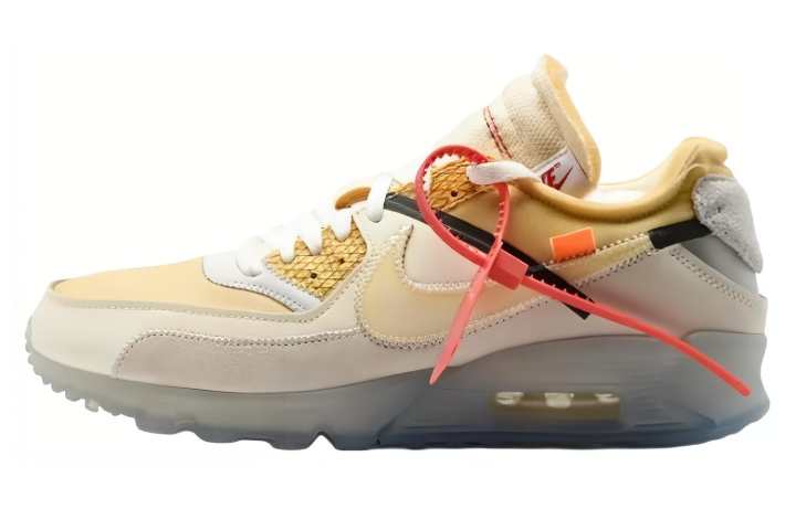 Nike OFF WHITE x Nike The Ten Versatile Cushioning Abrasion Resistant Breathable Low top Running Shoes Men's White Yellow