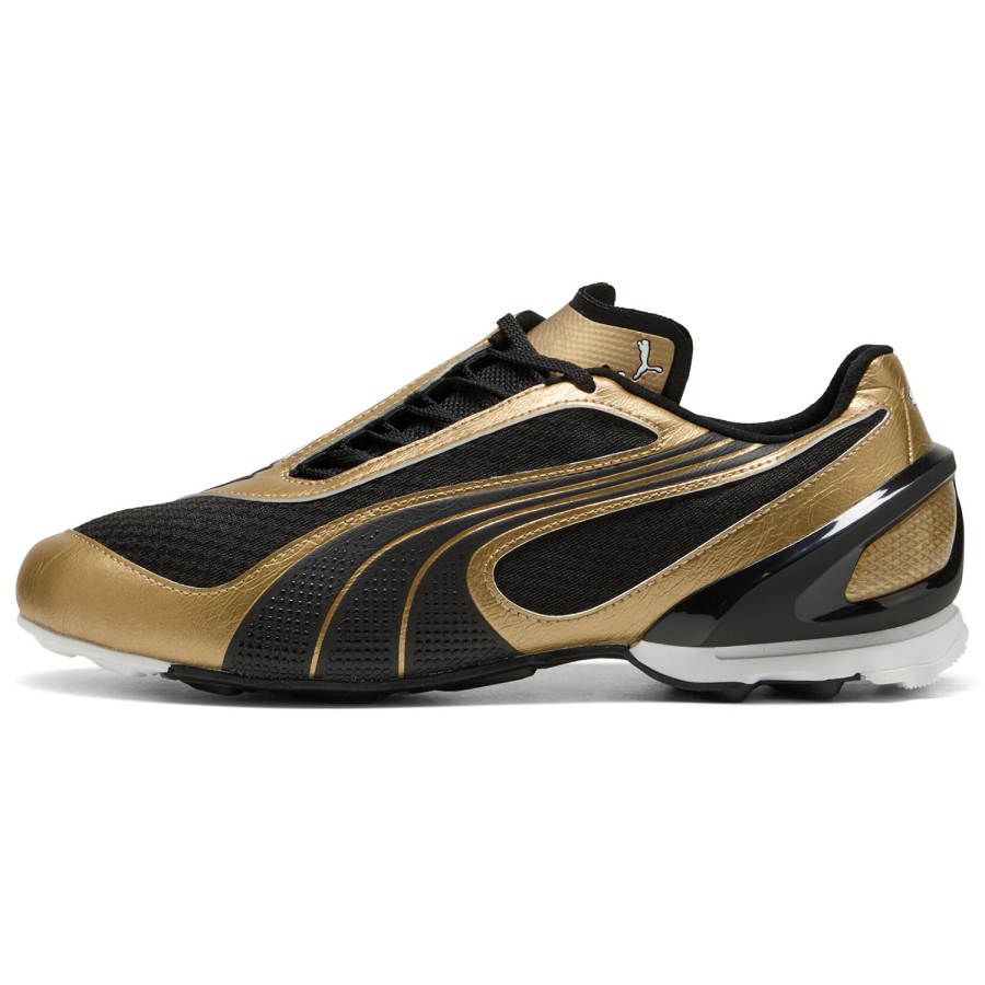 PUMA V S1 Abrasion Resistant Low top Casual Shoes Unisex Black Gold
