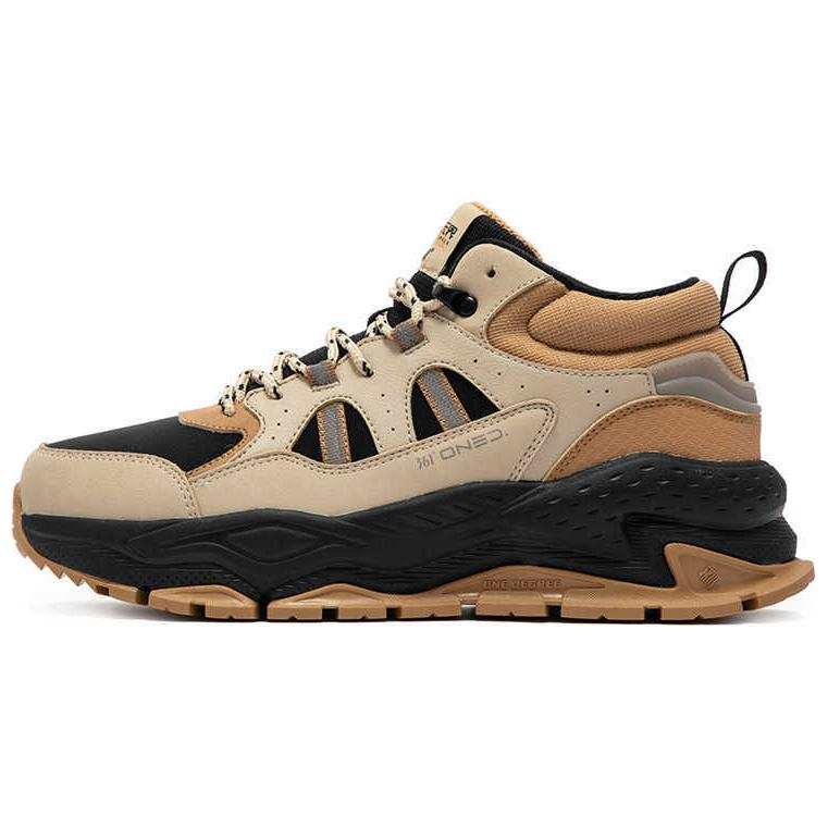 361° Yanwu Slip Resistant Abrasion Resistant Slip Resistant Abrasion Resistant Mid top Casual Shoes Men's Beige Black