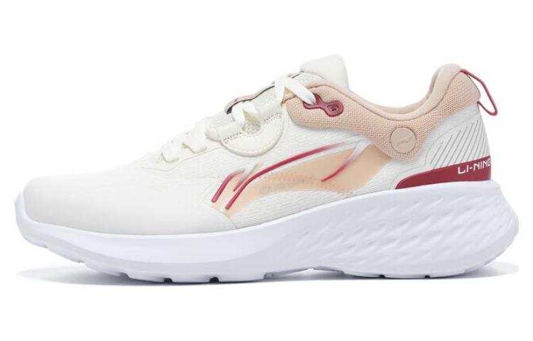 Li-Ning Li Ning SOFT ELEMENT Abrasion Resistant Breathable Low top Sports Casual Shoes Women's White Umber