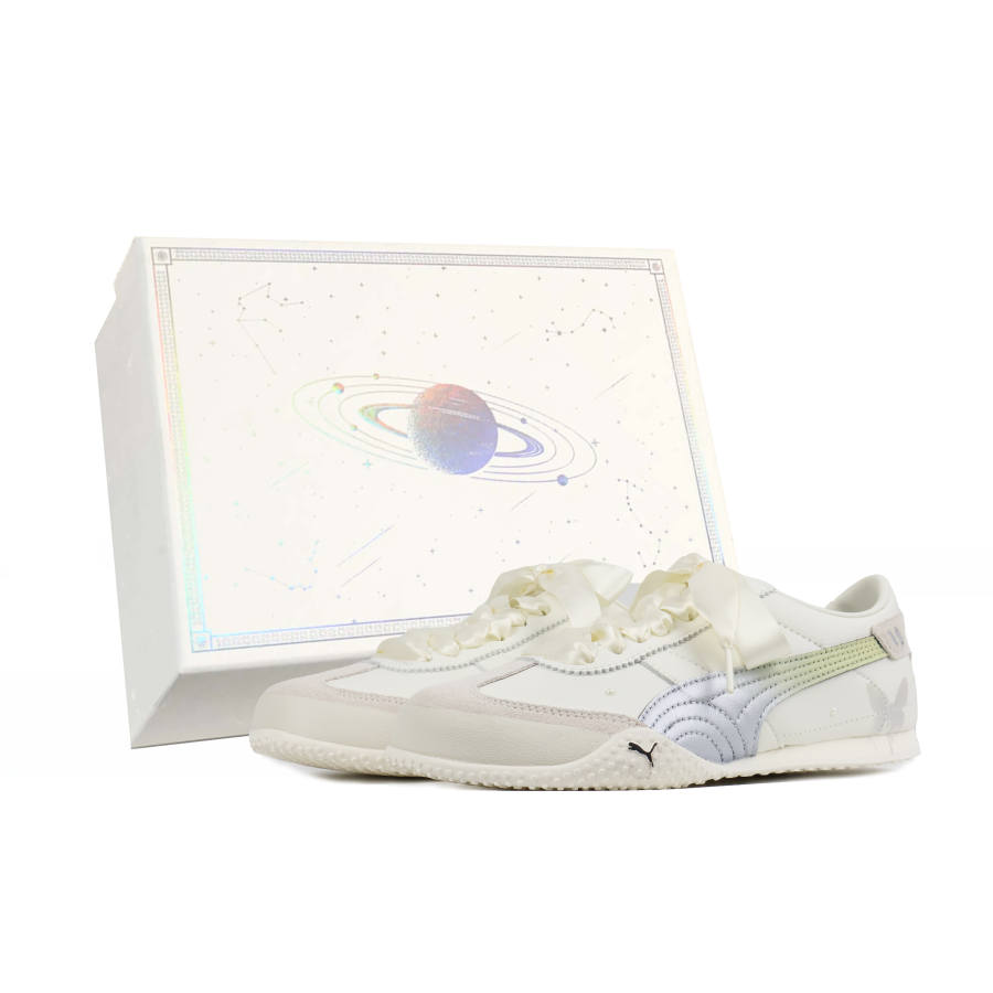 PUMA Bella UT Comfortable Wear resistant And Lightweight Low top Casual Shoes Unisex Silver White
