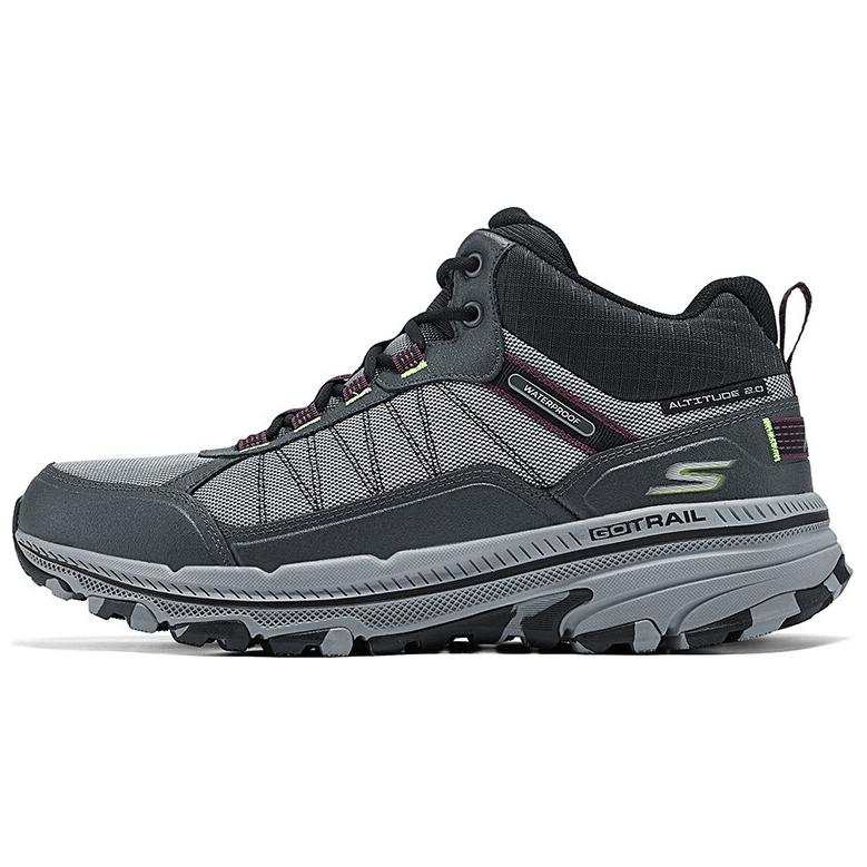 Skechers Go Run Trail Comfortable Mid top Casual Shoes Men's Gray Black
