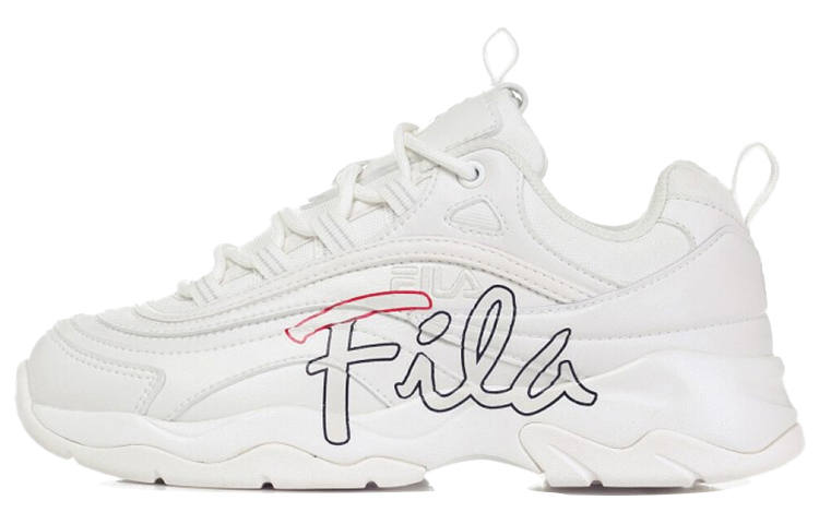 FILA Ray Textile, Synthetic Leather Low top Casual Shoes Men's Ecru