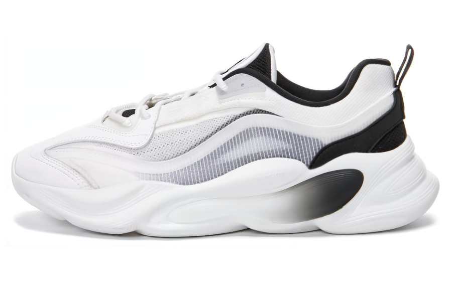Erke Cushioning Abrasion Resistant Breathable Low top Casual Shoes Men's Black White