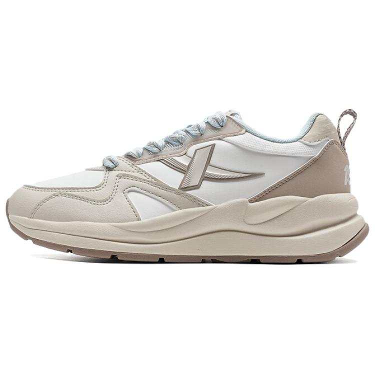 XTEP Slip Resistant Abrasion Resistant Low top Casual Shoes Women's White Beige Blue