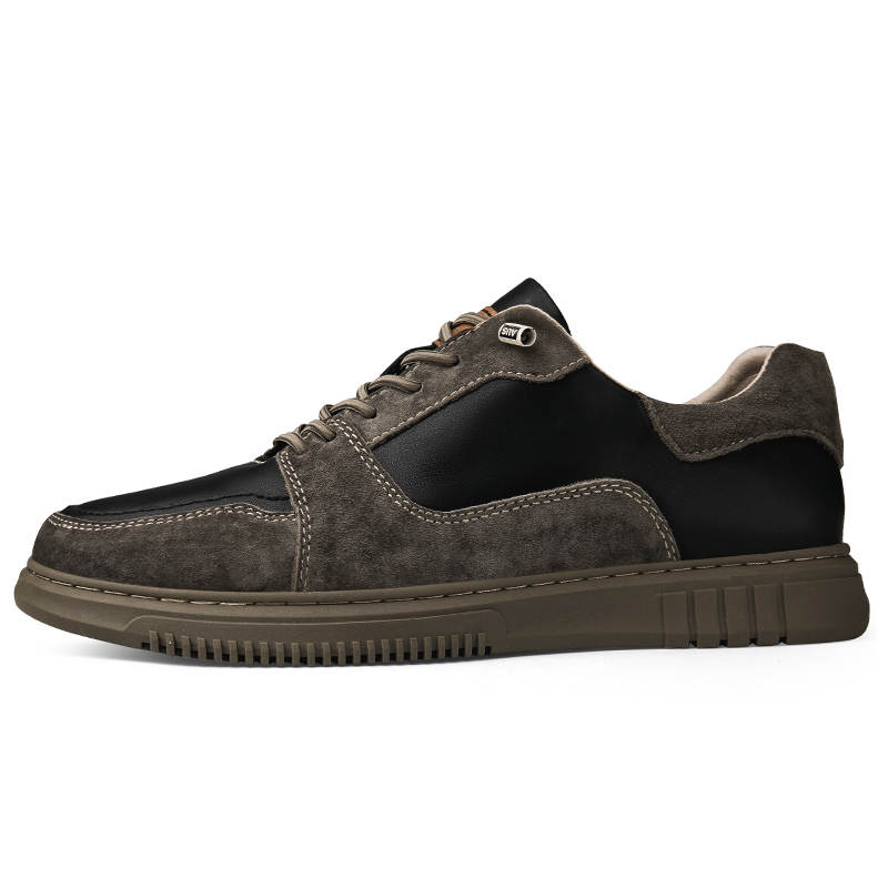 PAIBLOKS Cow Split Leather Cushioning Slip Resistant Abrasion Resistant Low top Casual Shoes Unisex