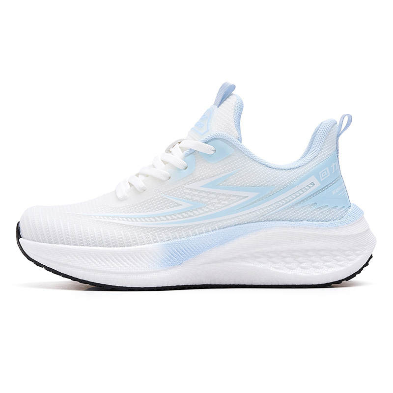 Warrior Cushioning Abrasion Resistant Lightweight Height Increasing Low top Running Shoes Women's White Blue