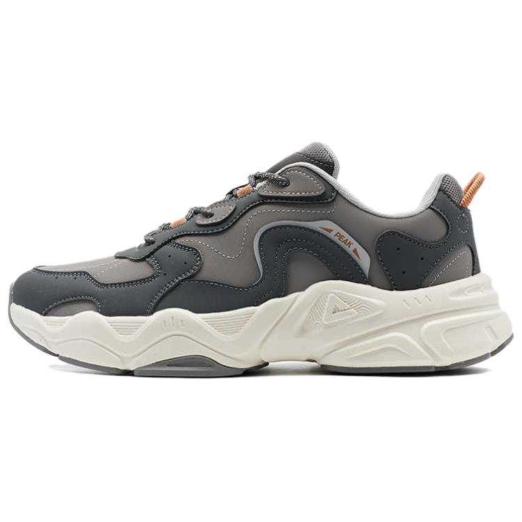 PEAK Classic Heritage Slip Resistant, Abrasion Resistant, Height Increasing Low top Casual Shoes Men's Beige Gray