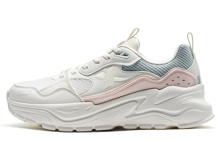 XTEP Casual Shoes Women's Low Top Sail White/Pure Pink/Snow Mist Green