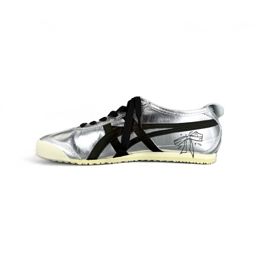 Onitsuka Tiger MEXICO 66 Slip Resistant Abrasion Resistant Low top Casual Shoes Unisex Black Silver