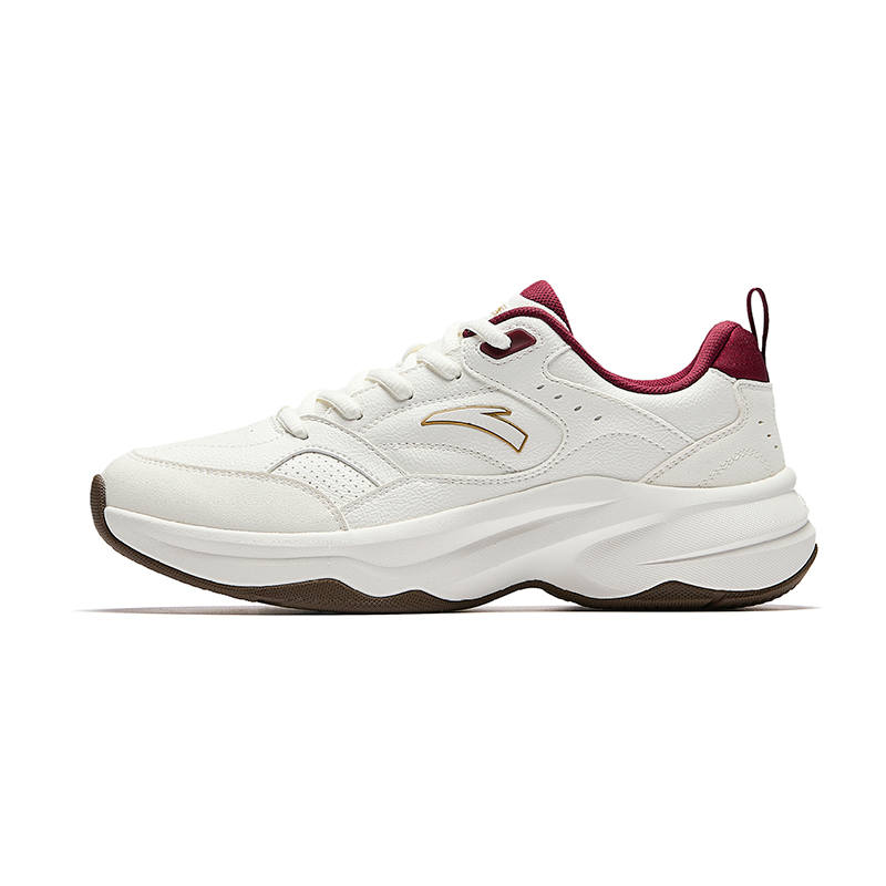 Anta ACE 2 Cushioning Height Increasing Abrasion Resistant Slip Resistant Low top Casual Shoes Women's White Red