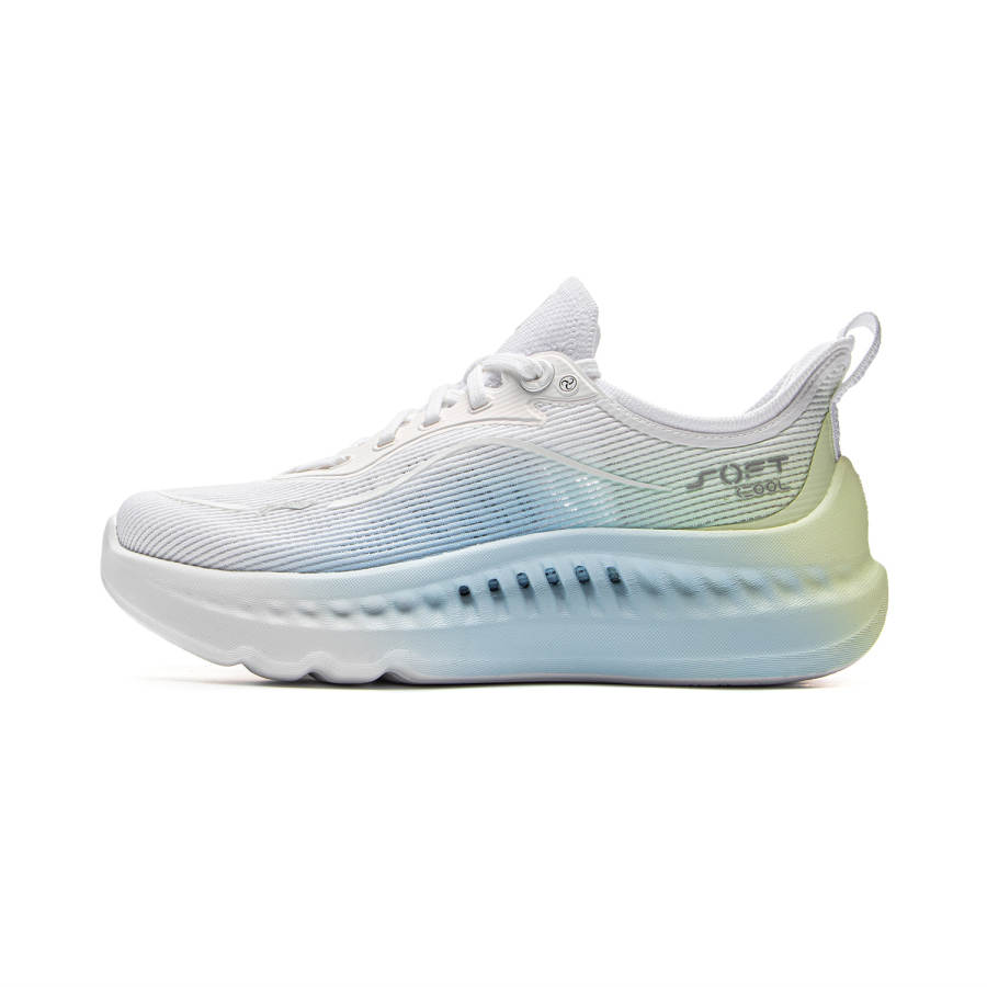 Li-Ning Li Ning SOFT COOL 2 Cushioning Abrasion Resistant Breathable Lightweight Low top Casual Shoes Women's White Blue Green