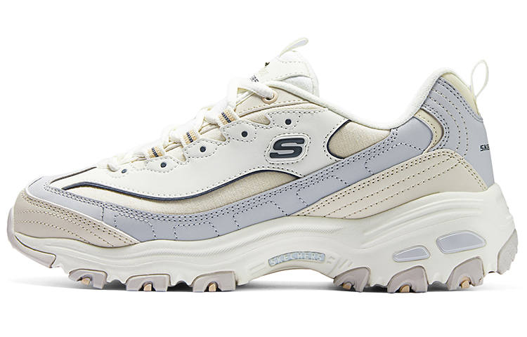 Skechers D'LITES 1.0 Textile, Synthetic Leather Comfortable Low top Casual Shoes Women's White Gray