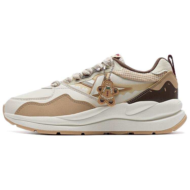 XTEP Slip Resistant Abrasion Resistant Slip Resistant Abrasion Resistant Low top Casual Shoes Women's Beige Brown
