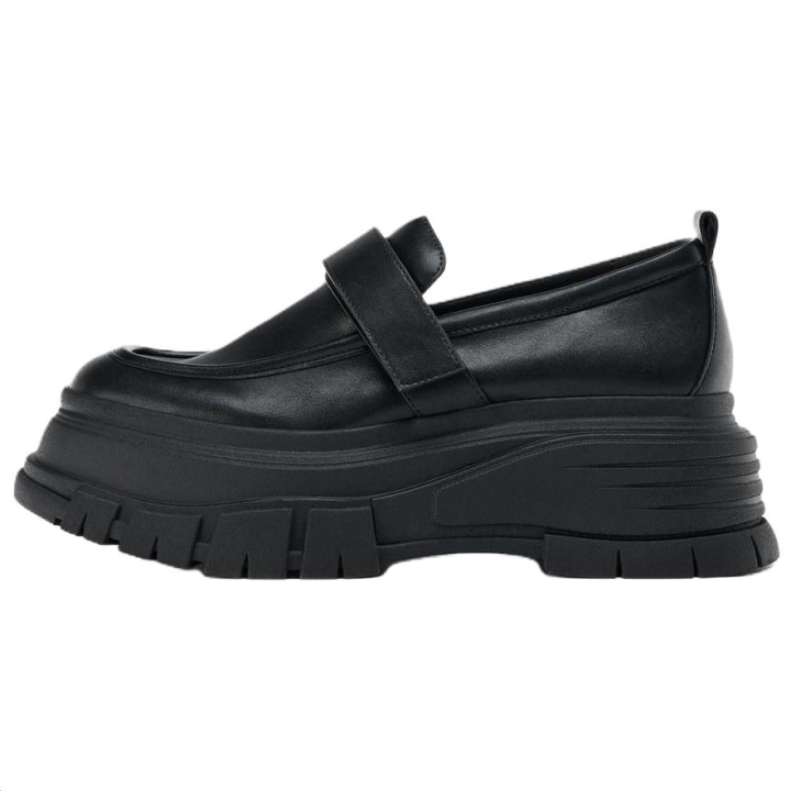 ZARA ZARA Pu Loafers 5.5cm Women's Black