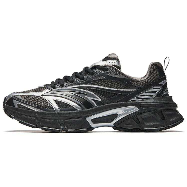 Anta Cormorant Slip Resistant Cushioning Low top Casual Shoes Men's Black Silver Gray