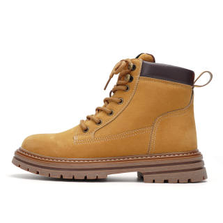 HUANQIU Crew Combat Boots High top Men's Ginger Yellow