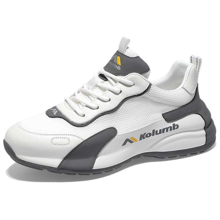 Kolumb Slip Resistant Lightweight Height Increasing Low top Casual Shoes Men's White Gray