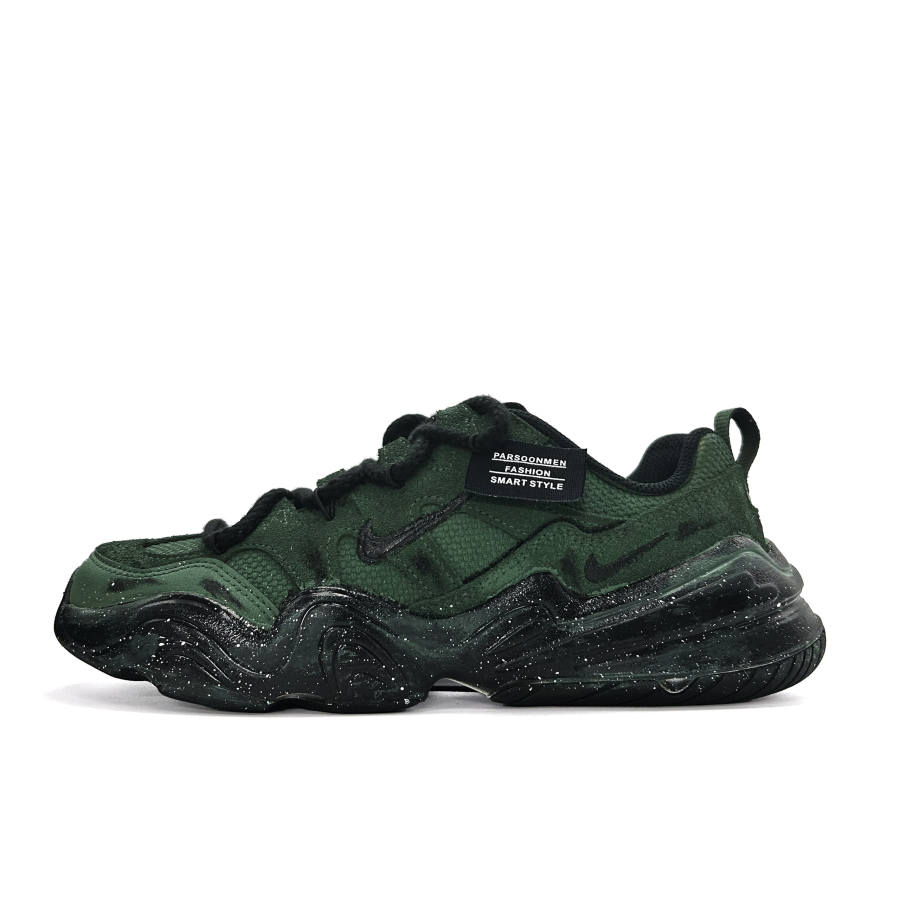 Nike Nike Tech Hera Dark Island Trendy Shoe Mesh Abrasion Resistant Low top Casual Shoes Men's Black Ink Green