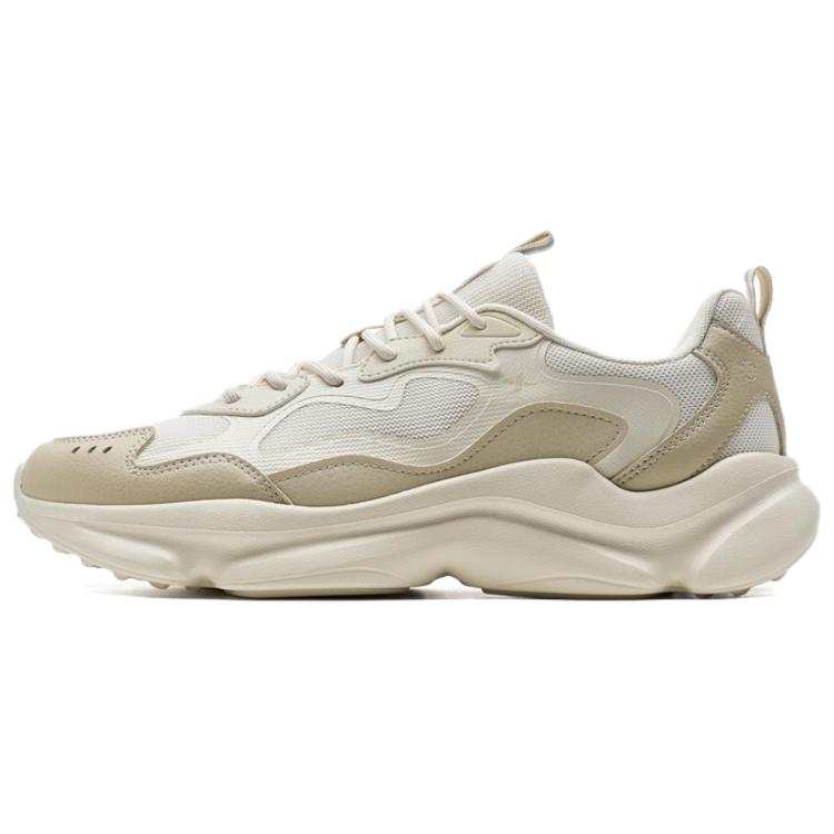 XTEP Abrasion Resistant Height Increasing Slip Resistant Low top Casual Shoes Men's Beige
