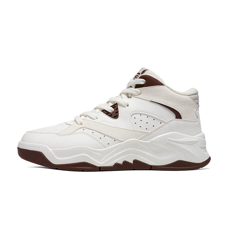 361° Thermal Collection Fleece Lined Fashion Slip Resistant Abrasion Resistant High top Casual Shoes Men's White Brown
