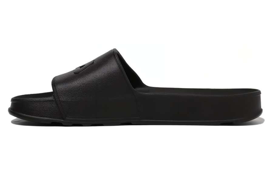 FILA Slick Slide Rubber Sole Slide Slippers Unisex Black Korean Style