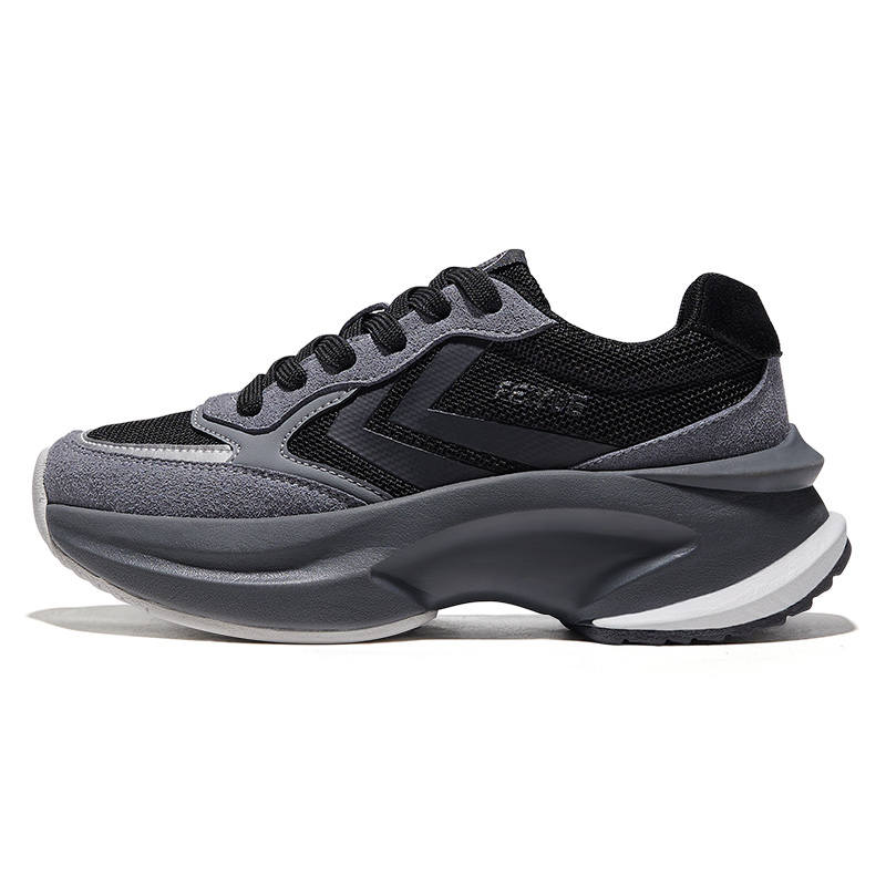 FEIYUE Slip-Resistant Abrasion-Resistant Low-top Casual Shoes Unisex Black Light Gray