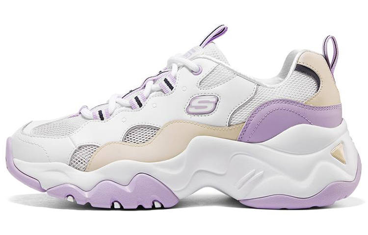 Skechers D'Lites 3.0 Low Running Shoes Gs White/Purple Women's