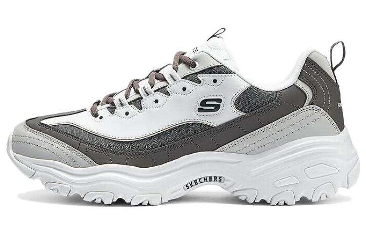 Skechers D'Lites 1.0 Textile, Synthetic Leather Wear resistant And Lightweight Low top Casual Shoes Men's White Black