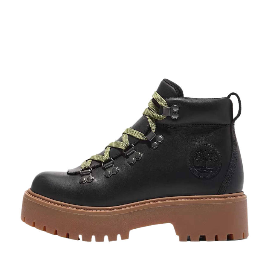 Timberland Stone Street Leather Ankle Length Combat Boots Women's Black