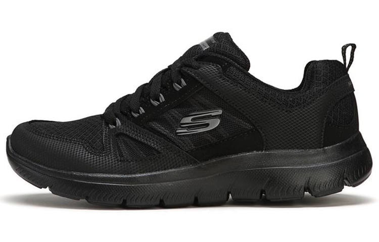 Skechers Summits Mesh, Textile, Synthetic Leather, Leather Classic And Versatile Low top Casual Shoes Women's Black