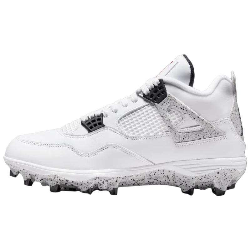 Jordan Jordan Air Jordan 4 Abrasion Resistant Slip Resistant Soccer Shoes Unisex White