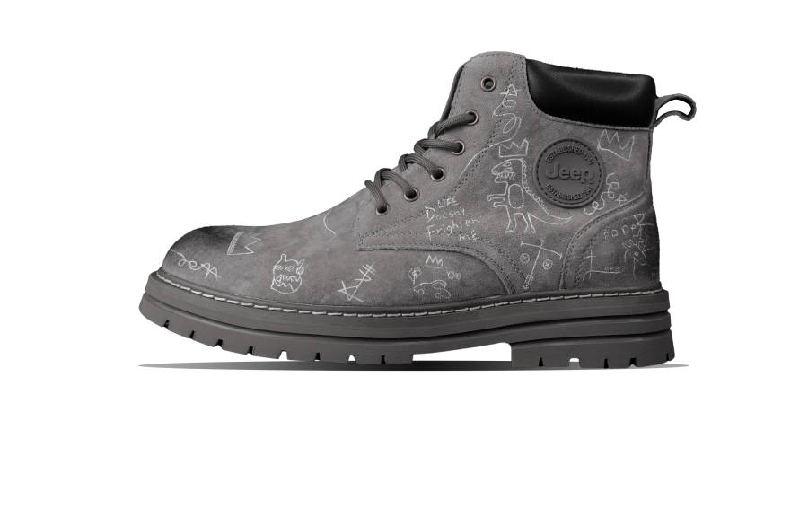 Jeep Jeep Manuscript Crew Combat Boots Men's Gray