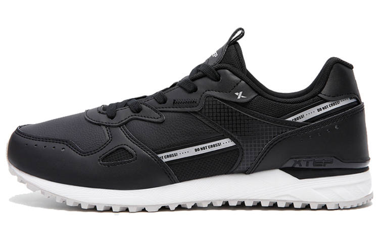 XTEP Sports Cushioning Slip Resistant Abrasion Resistant Lightweight Low top Casual Shoes Men's Black Silver