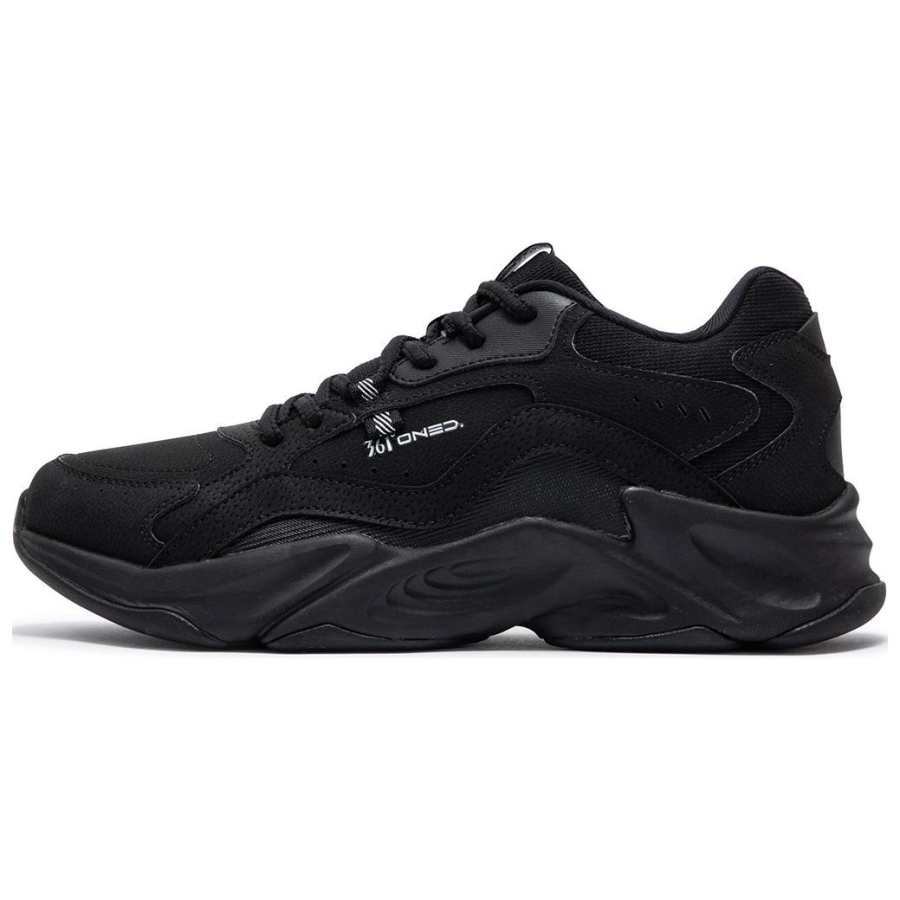 361° Fashion Comfortable Fleece Lined Cushioning Slip Resistant Abrasion Resistant Low top Casual Shoes Men's Black