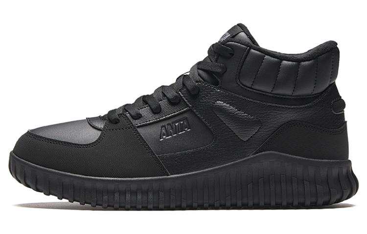 Anta Life Collection Versatile Abrasion Resistant High top Casual Shoes Men's Black