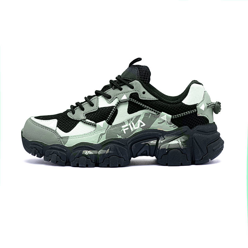 FILA Fluid Old Glory Abrasion Resistant Abrasion Resistant Low top Casual Shoes Unisex Gray Green