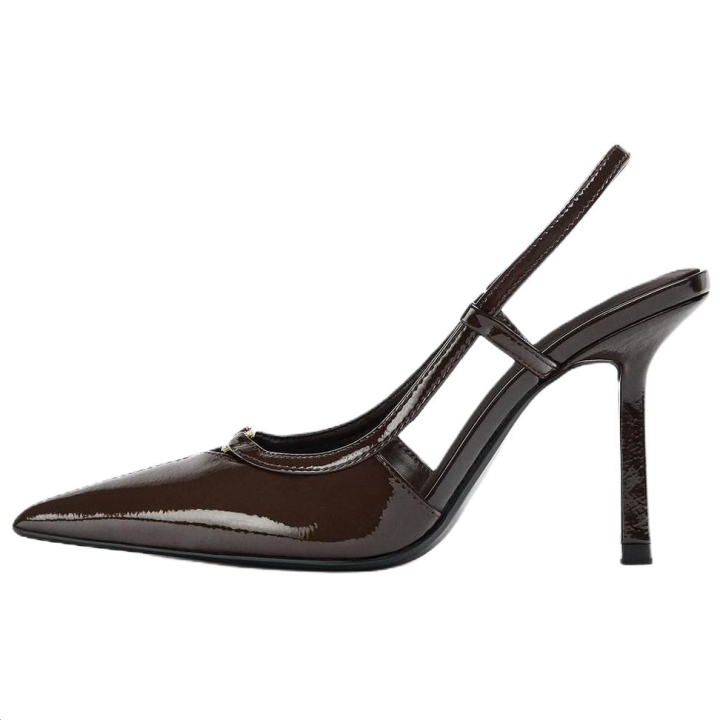 ZARA ZARA Pu Slim Heel High Heels 10.5cm Women's Brown