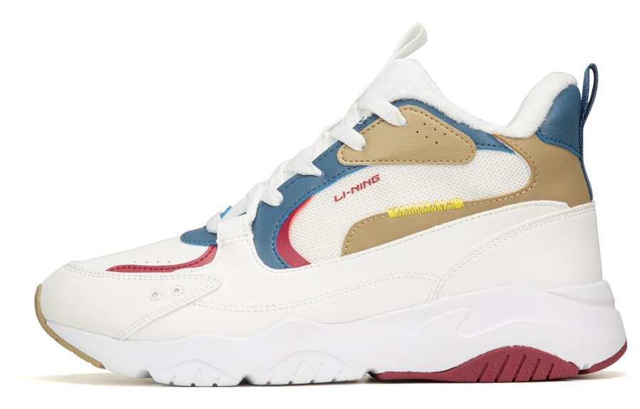 Li-Ning Li Ning Fleece lined Textile, Synthetic Leather Slip Resistant, Abrasion Resistant, Thermal Mid top Sports Casual Shoes