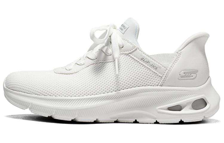 Skechers Mesh, Textile, Synthetic Leather Cushioning, Wear Resistant Low top Casual Shoes Women's Ivory