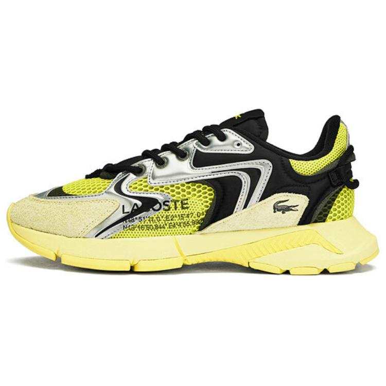 LACOSTE L003 Neo Pu Low top Casual Shoes Men's Yellow Black