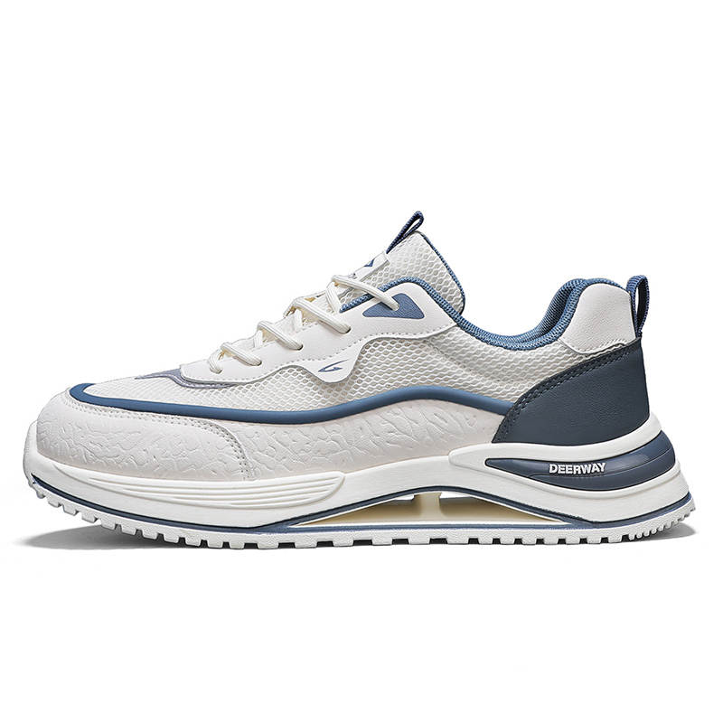 DEERWAY Abrasion Resistant, Breathable, Lightweight Low top Casual Shoes Men's Beige Misty Blue