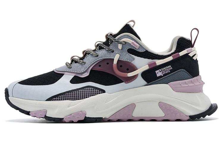 QIAODAN Abrasion Resistant Breathable Low top Outdoor Shoes Women's Black Purple